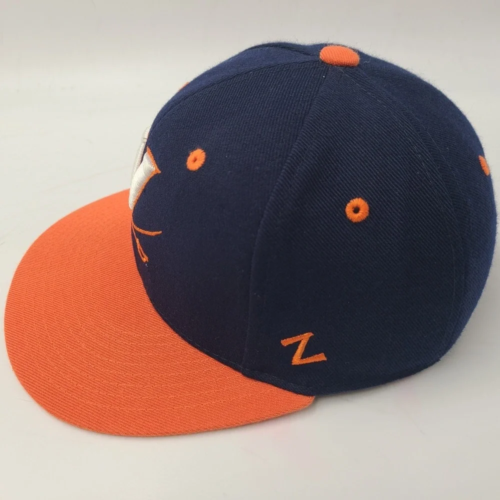 Virginia‎ Cavaliers Hat Fitted 6 3/4 Zephyr Blue Orange Wool Blend Wahoos NCAA